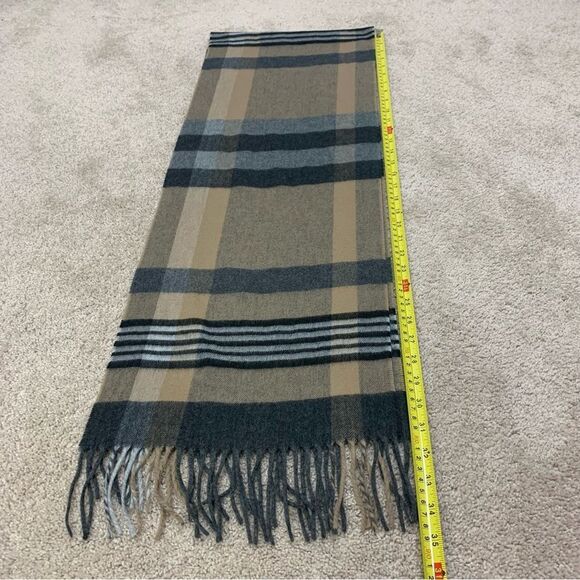 Cashmink V.FRAAS tan camel brown gray black plaid check fall winter scarf🔥 - Picture 4 of 6